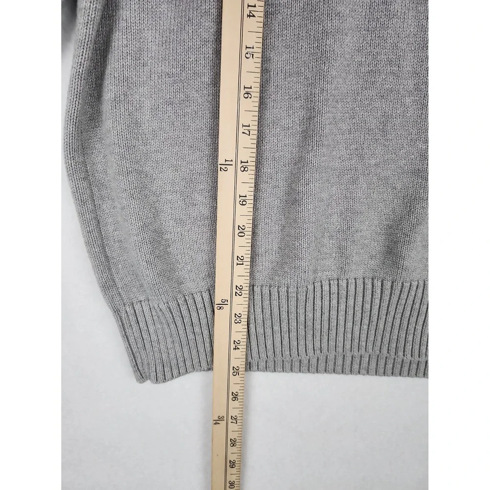 Tommy Hilfiger Sweater Mens M Grey Long Sleeve Cotton/Wool Blend Crew Neck EUC